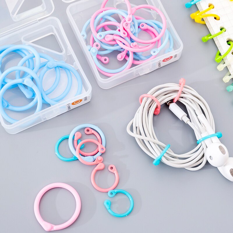 15-30mm plastikowy album pierścień luźne liście Notebook karty pierścienie dla biura DIY podręcznik otwarty fartuch wiążące koło Binder Key Hoop