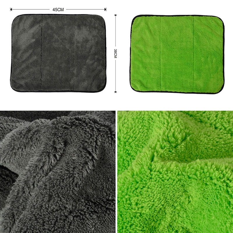 Super Thick Plush Microfiber Car Cleaning Cloths AUTOYOUTH Car Care Microfibre Wax Polishing Detailing Towels 45cmx38cm 3 Colors