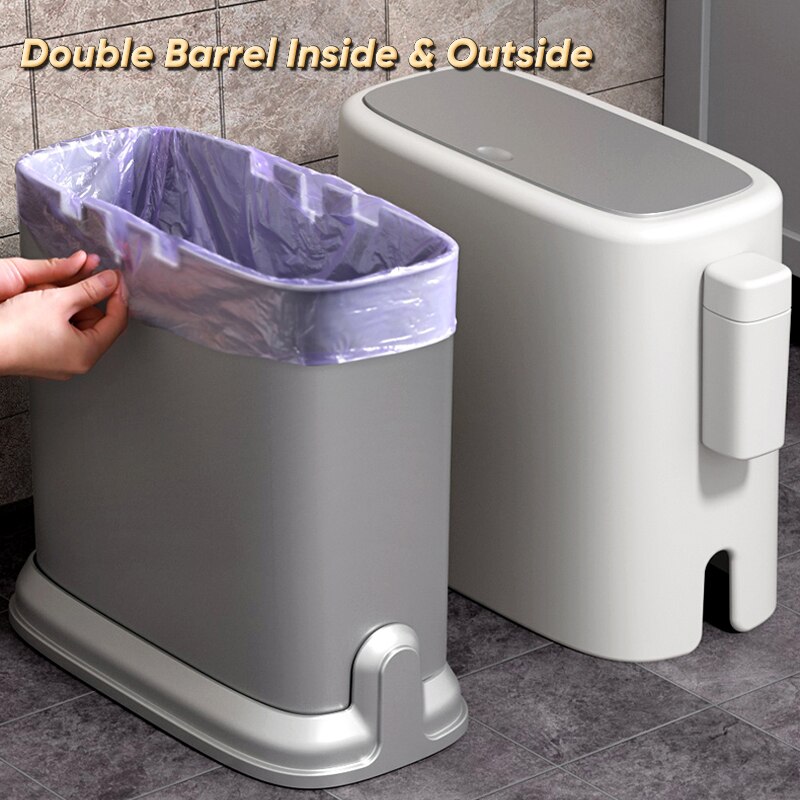 Joybos 10L Bathroom Narrow Trash Can Kitchen Recycling Trash Bins Toilet Garbage Bucket Desk Bin Table Garbage Container