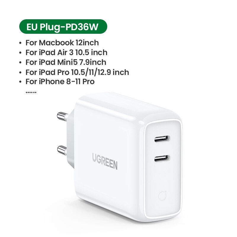 Ugreen PD36W Usb Pd Charger Quick Charge 4.0 3.0 Voor Iphone 11 Pro Xs Macbook Ipad Qc 3.0 Usb Type C Lader Voor Huawei Charger: PD36W Charger
