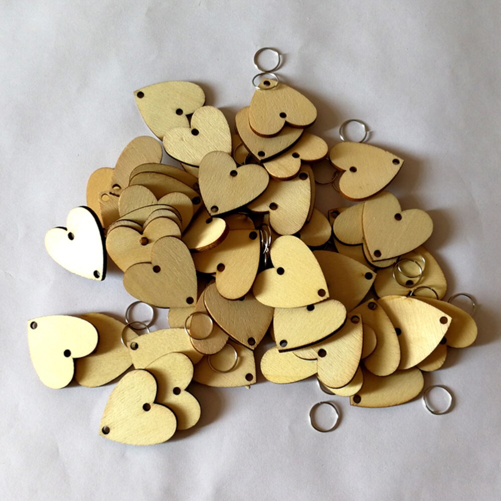 100pcs Round Wooden Slices With 100 Iron Loops Set For Birthday Reminder Hanging Wooden Plaque Board DIY Calendar Accessories Ho