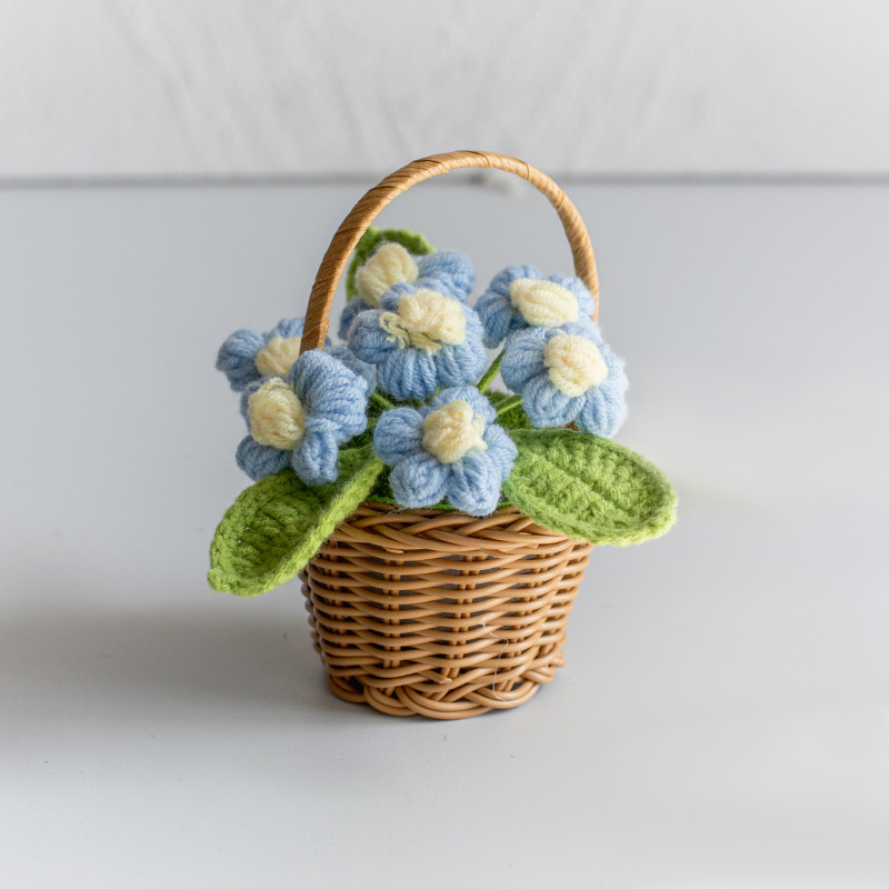 Stickade solrosor kruka konstgjorda blommor färdiga handvävda växter för kontor skrivbordsdekoration mini bröllopsprydnad