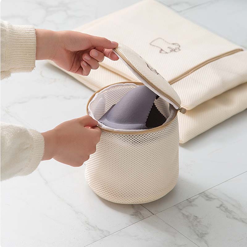 Embroidery Washing Bags Mesh Polyester Laundry Bag Portable Net Bra Wash Basket Organizer For Underwear Clothing Laundry Bag