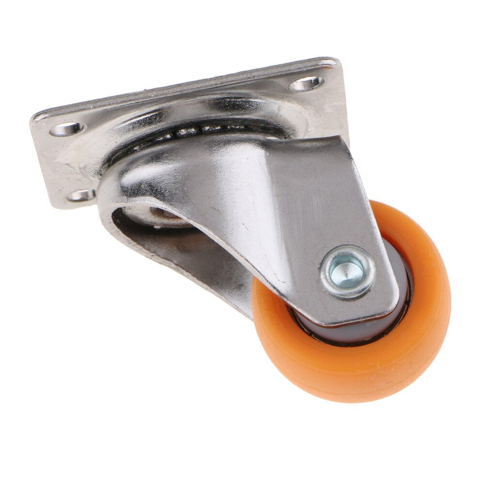 10x Nylon All Swivel Caster Wheels Plate Caster for Trolleys Orange 25mm