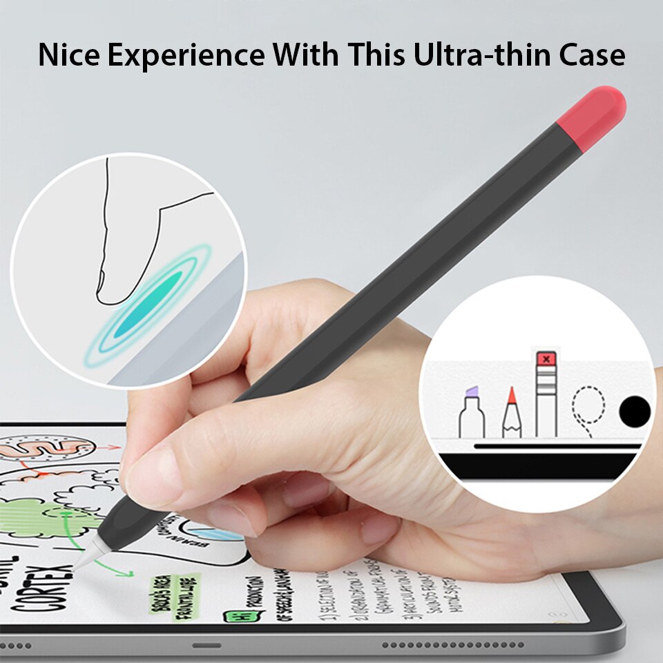 Estuche para lápices de silicona para Apple Pencil 2, funda protectora, colorido gel de sílice para iPad Tablet Touch Pen Stylus