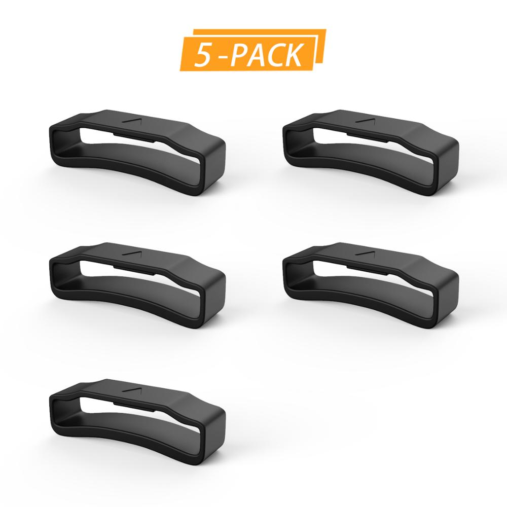 ANBEST 20mm 22mm 26mm Weiche Silikon Ringe für Fenix 5 5X 5S Silikon Ersatz Band: 26mm Schwarz-5 Pack