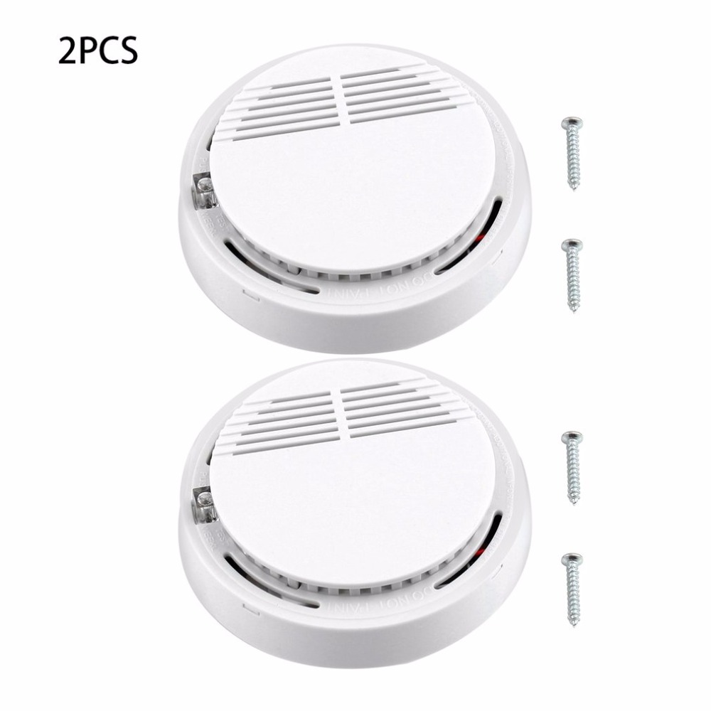 1/5/10Pcs Smoke Alarm Fire Detector Photoelectric Technology&amp;Low Battery Signal Fire Alarm Security System For Home Kitchen: 2 Pcs