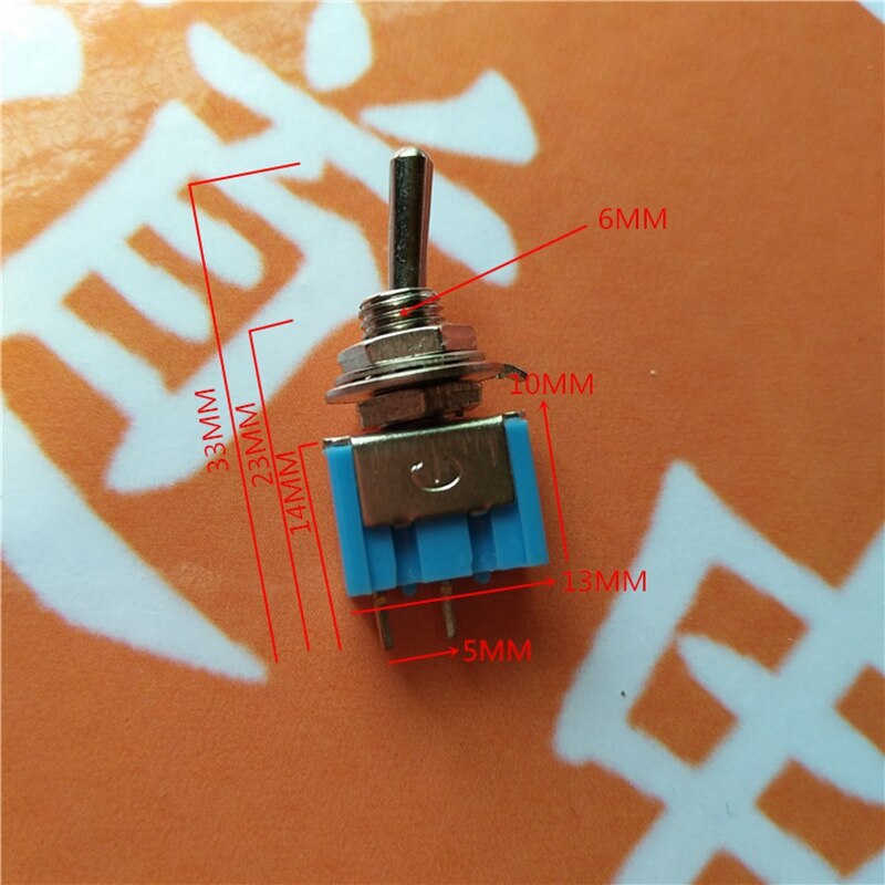 10pcs/set MTS-101 2 Pin SPST ON-OFF 2 Position 6A 125V AC Mini Toggle Switches Kit Switch Push Button Swith Accessories
