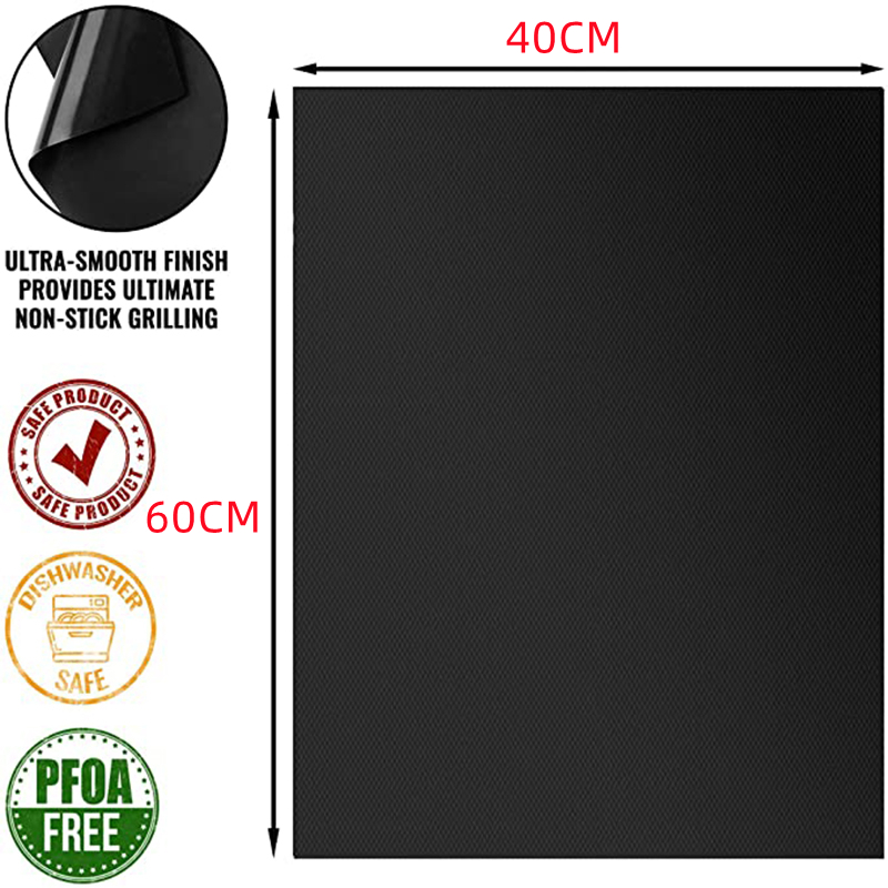 2 Stück Antihaft-Grillmatten 60 x 40 cm Werkzeuge Kochen Backblech Hitzebeständige Backmatten Grill Leicht zu reinigende Küchengrillwerkzeuge