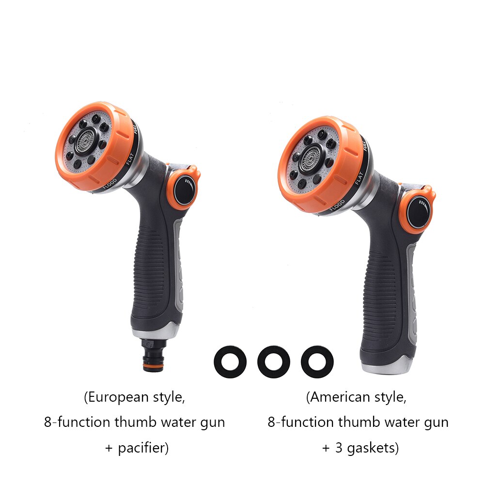 Verstelbare 8 Model Water Spuitpistool Lawn Watering Multifunctionele Wasstraat Hoge Druk Hand-Held Sprinkler Tuin water Nozzle