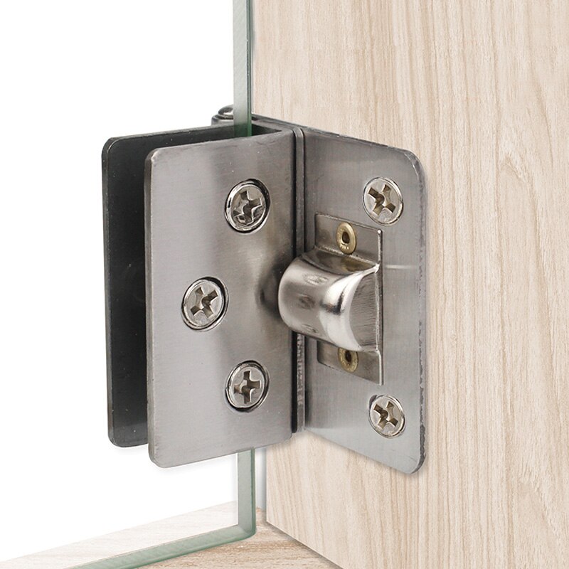 Glass Door Hinge Stainless Steel Shower Hinge Glass Door Clamp Clip with Screws (2 PCS)