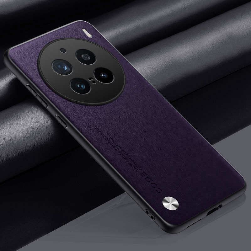 Luxe PU Leather Case Voor Vivo X200 Pro Achterkant Matte Siliconen Schokbestendig Volledige Bescherming Telefoon Case Voor Vivo X200Pro 5G: Paars