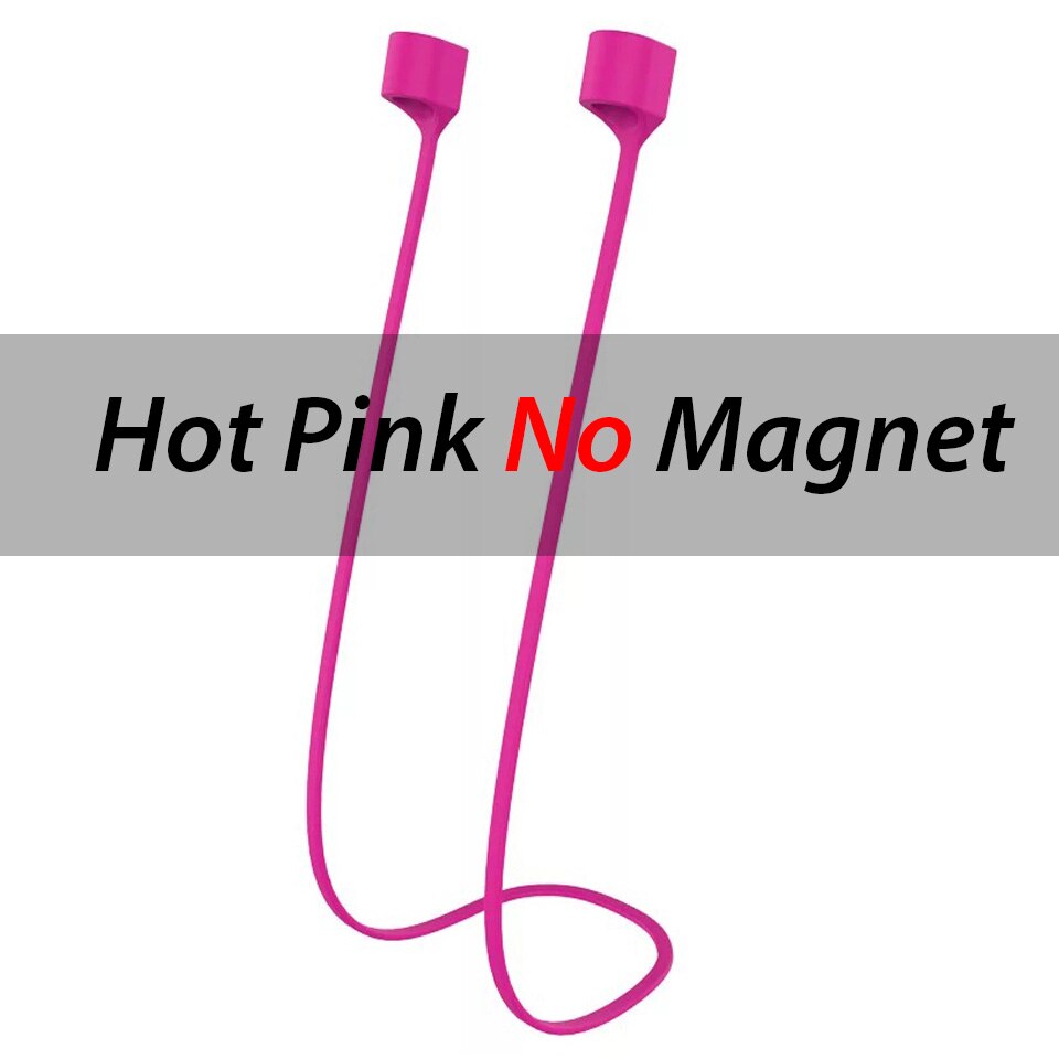 Para a apple airpods pro anti-lost fone de ouvido cinta magnético earhook silicone string para airpods pro 2 ímã anti acessórios perdidos: hot pink no magnet