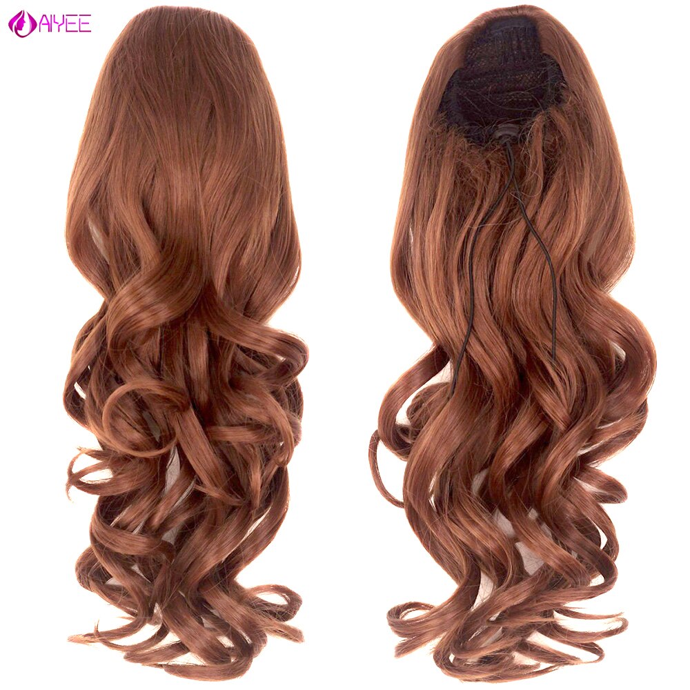 AIYEE Clip in Hair Extensions 55cm,22" Pony Tail Horsetail Synthetic Hairpieces Ponytail Drawstring Straight Ribbon Ponytails
