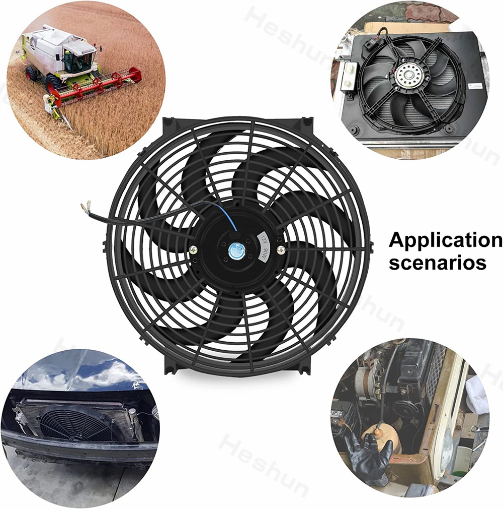 Universell 8/10/12/14/16 Zoll schlanker Lüfter drücken ziehen Hochleistungs-Kühler lüfter 12V 80W 2100 U/min montieren Bausatz schwarz