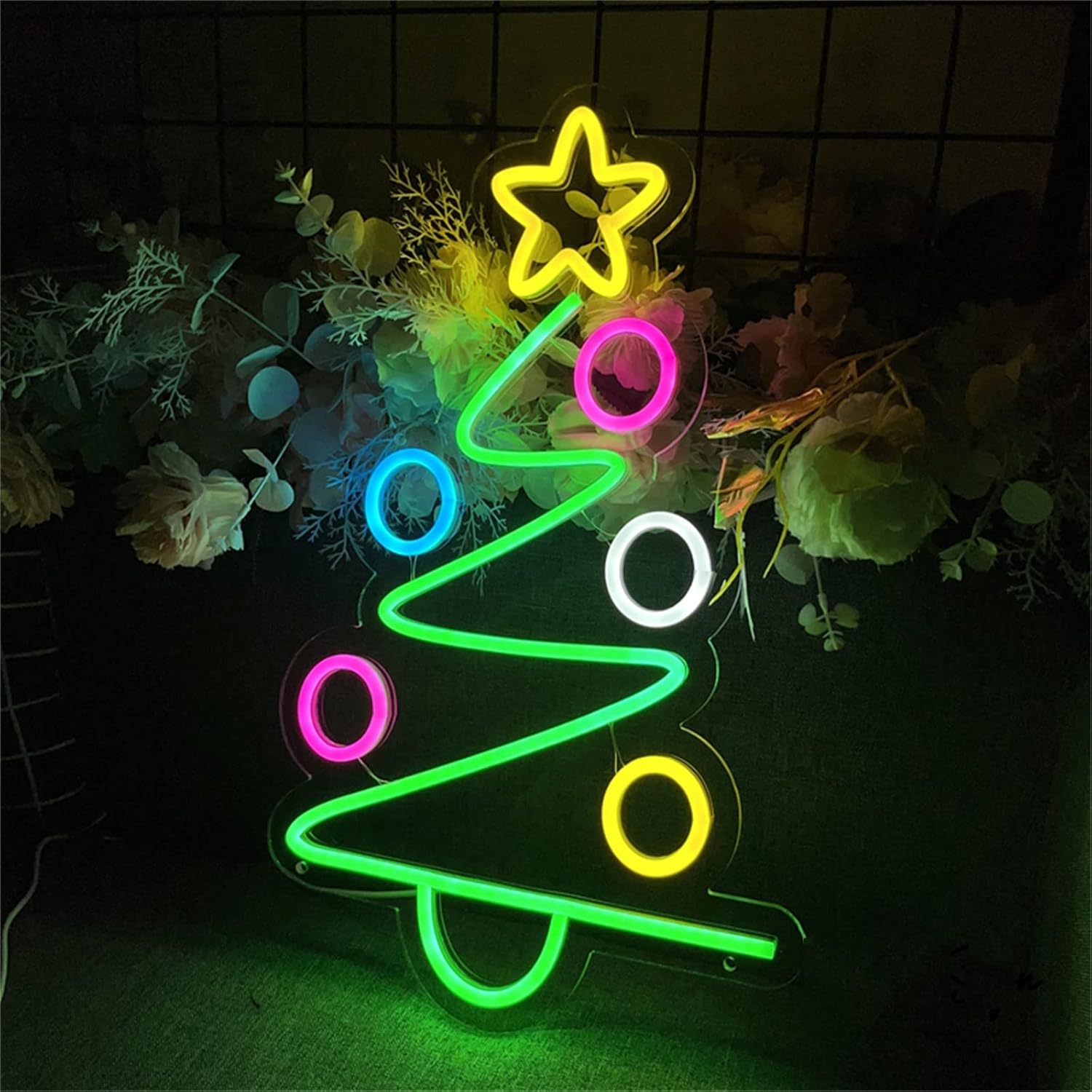 Letrero de neón para árbol de Navidad, luz LED para dormitorio, habitación, cueva de hombre, Bar de cumpleaños, de boda, decoración del hogar,: Luz natural
