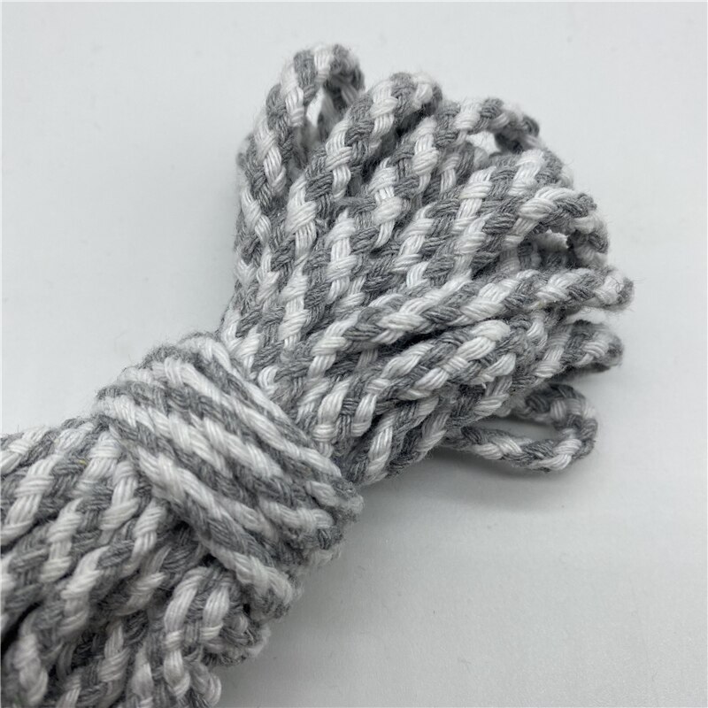 Corde 100% coton, 5 mètres/lot, 6mm, fil tressé torsadé décoratif pour la décoration Textile maison fait à la main: 26