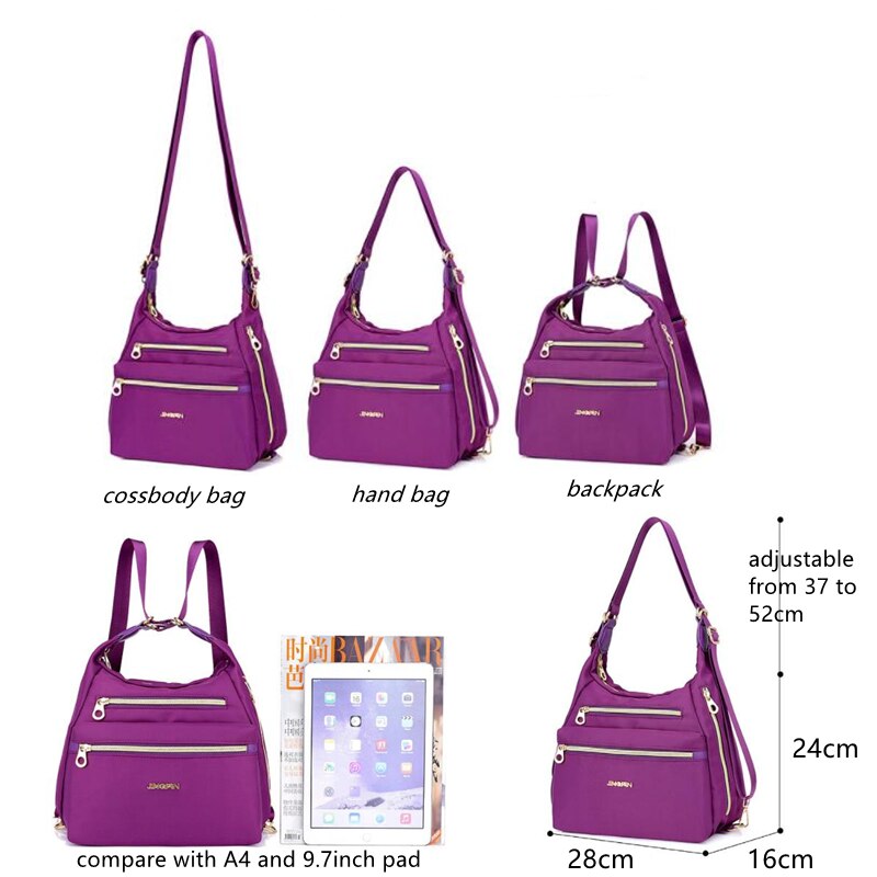 Frauen Taschen Multifunktions Rucksack Schulter Tasche Leinwand Tuch Tote wiederverwendbar Einkaufstasche Ladys Reisetasche Crossbody-tasche