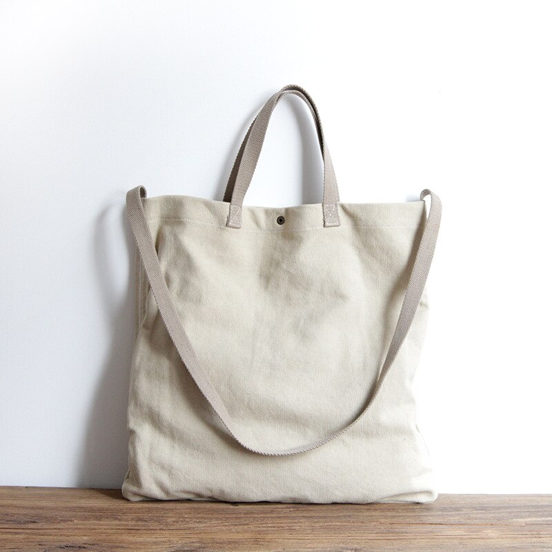 Casual Canvas Draagtas Vrouwen Leisure Stof Messenger Bag Vrouwelijke Eenvoudig Draagbare Top-Handvat Schoudertas tas: Beige