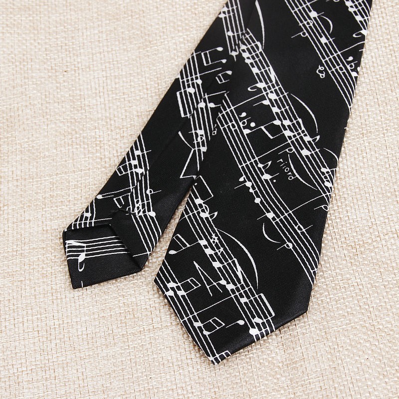 Corbata delgada de clásica para hombre, notas musicales coloridas, guitarra de Piano impresa, corbata de poliéster de 5cm de ancho, accesorio de para
