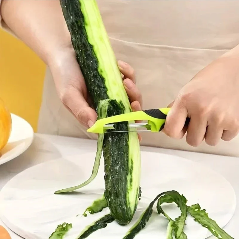 Cuchillo pelador de patatas multifuncional de acero inoxidable para el hogar, herramienta de cocina para pelar verduras y frutas