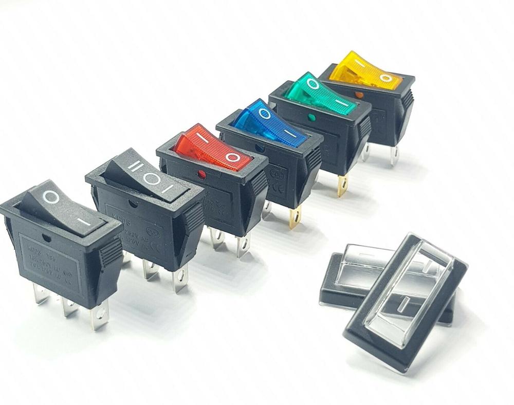 KCD3 Rocker Switch On-Off 2 Positie 3 Pin Elektrische Apparatuur Met Licht Schakelaar 16A 250VAC/ 20A 125VAC 35Mm * 31Mm * 14Mm