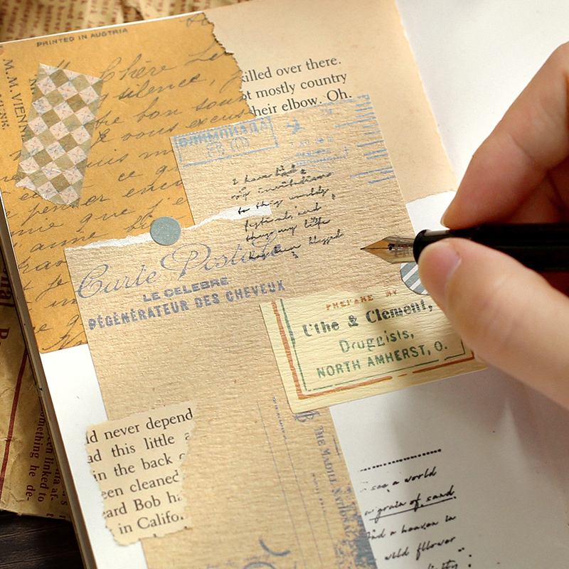 50Sheets/pack Vintage Brown Memo Pad Stickers Decal Sticky Notes Scrapbooking Diy Kawaii Notepad Diary 803