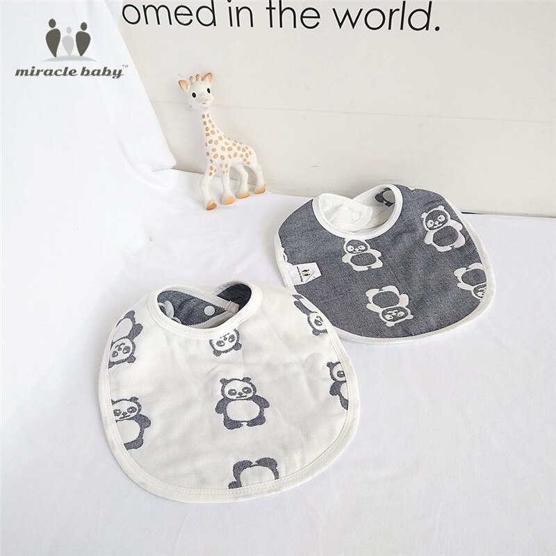 1 Pc Twee Kanten 100% Katoen Gaas Slabbers 6 Lagen Alle Seizoenen Baby Unisex Kleding Accessoires: Panda