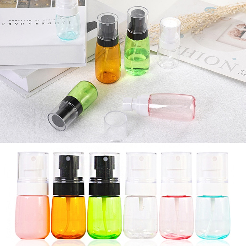 30ml/60ml 1pc genomskinliga sprayflaskor av plast bärbara reseflaskor små påfyllningsbara behållare tomma kosmetiska behållare
