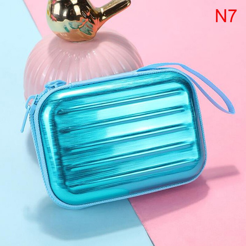 1PC Luggage Model Square Tin Iron Box / Mini Pouch / Key Purse / Pencil Case/steel Box/coin Storage Bag/headset Bag: N7