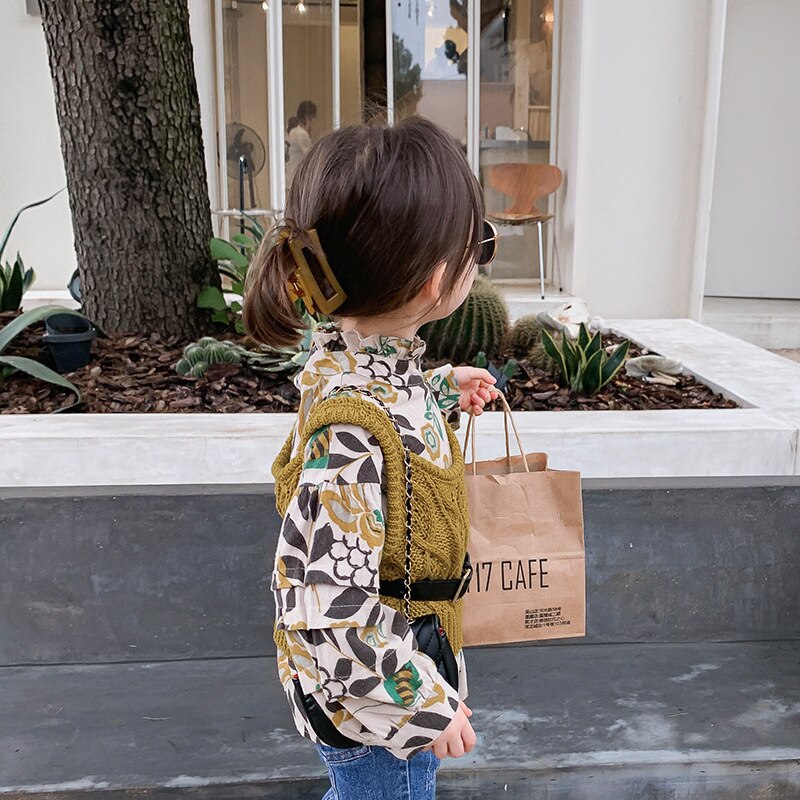 2021 autunno nuovo arrivo ragazze moda camicette floreali vestiti per bambini