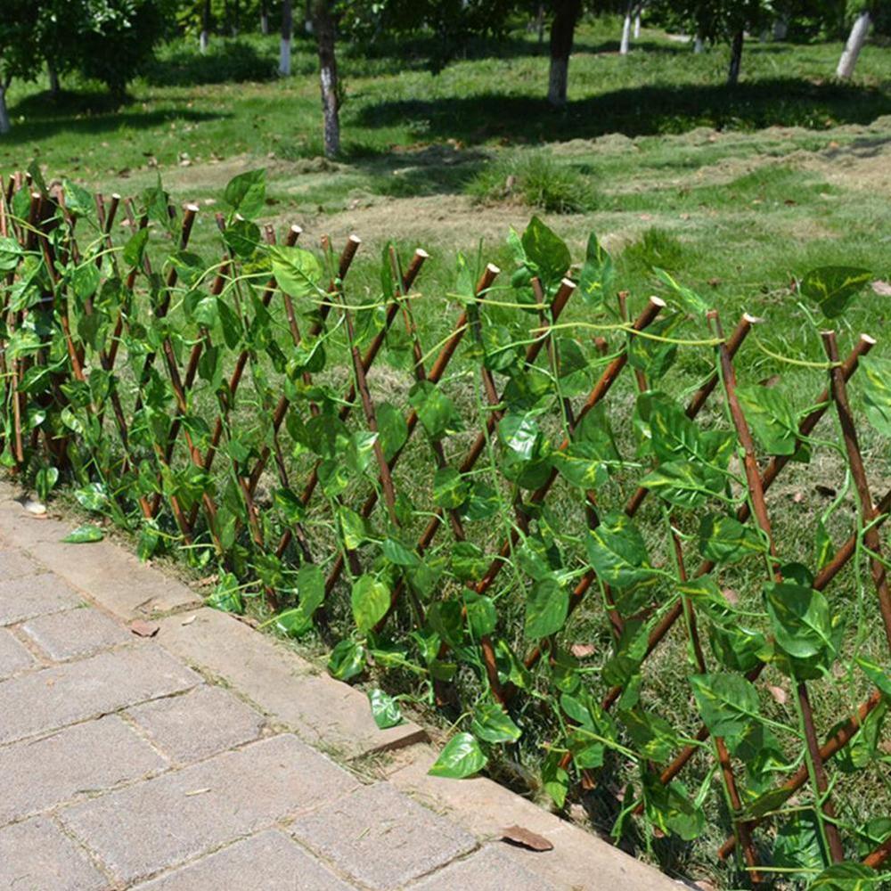Sisäänvedettävä keinotekoinen puutarha -aita laajennettava faux muratti yksityisyys aita puu viiniköynnökset kiipeilyteline puutarhanhoito kasvi kodin koristeet