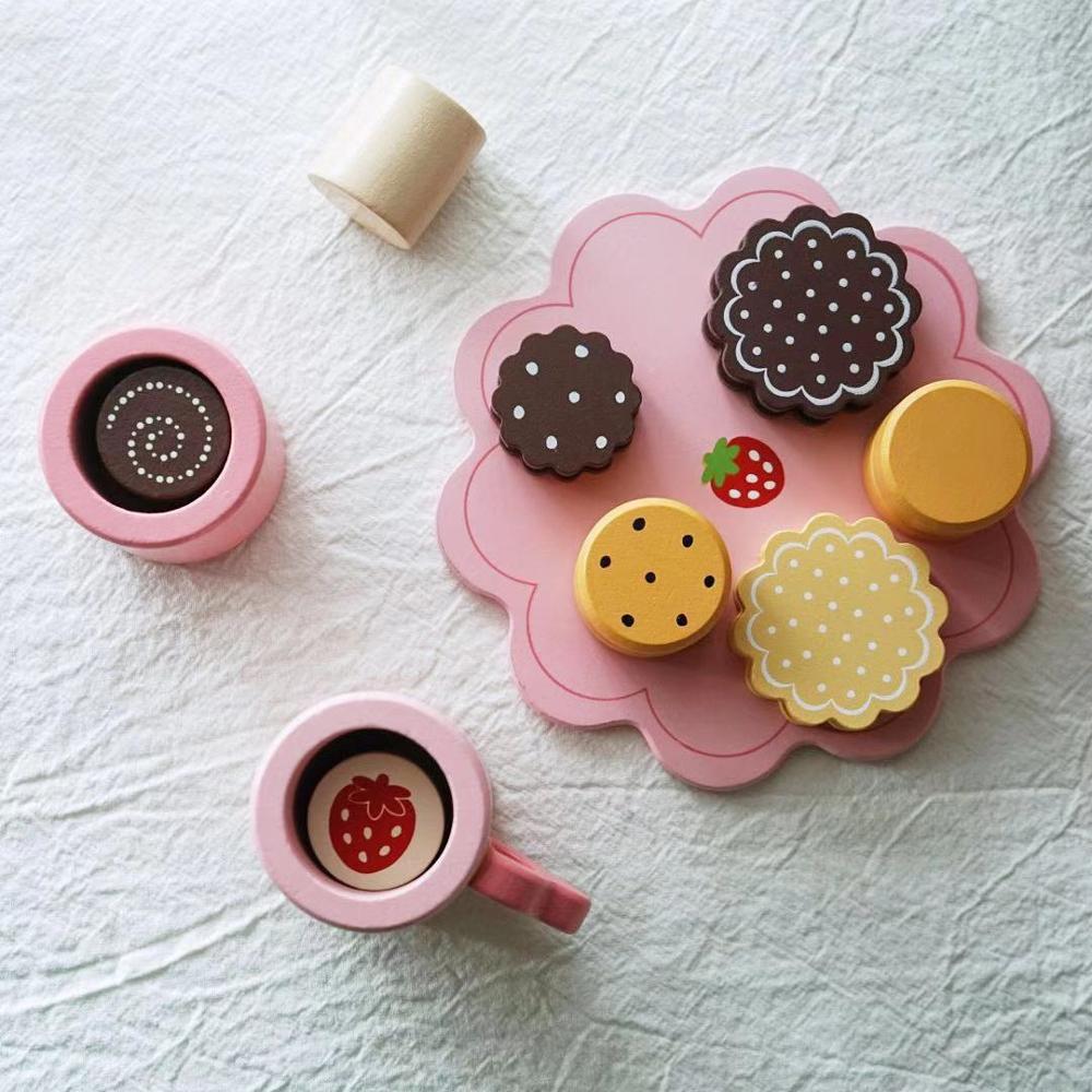 Wooden Coffee Machine Kinchen Items Dinner Plate Tea Cup Set Realistic Pink Wooden Coffee Maker Kitchen Accessories
