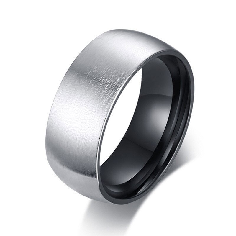 Kotik 8Mm Mat Oppervlak Mannen Ringen Rvs Zwart Innerlijke Mannelijke Ring Casual Jewel Comfort Dragen