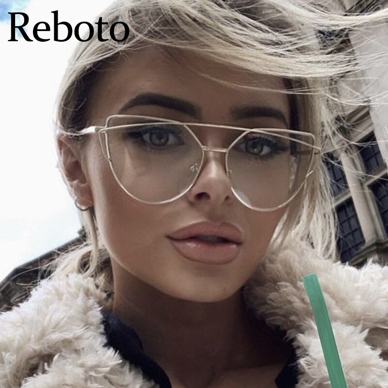 Computer Transparent Eyewear Frames Classic Brand Cat Eye Glasses For Women Oversized Spectacle Eyeglasses