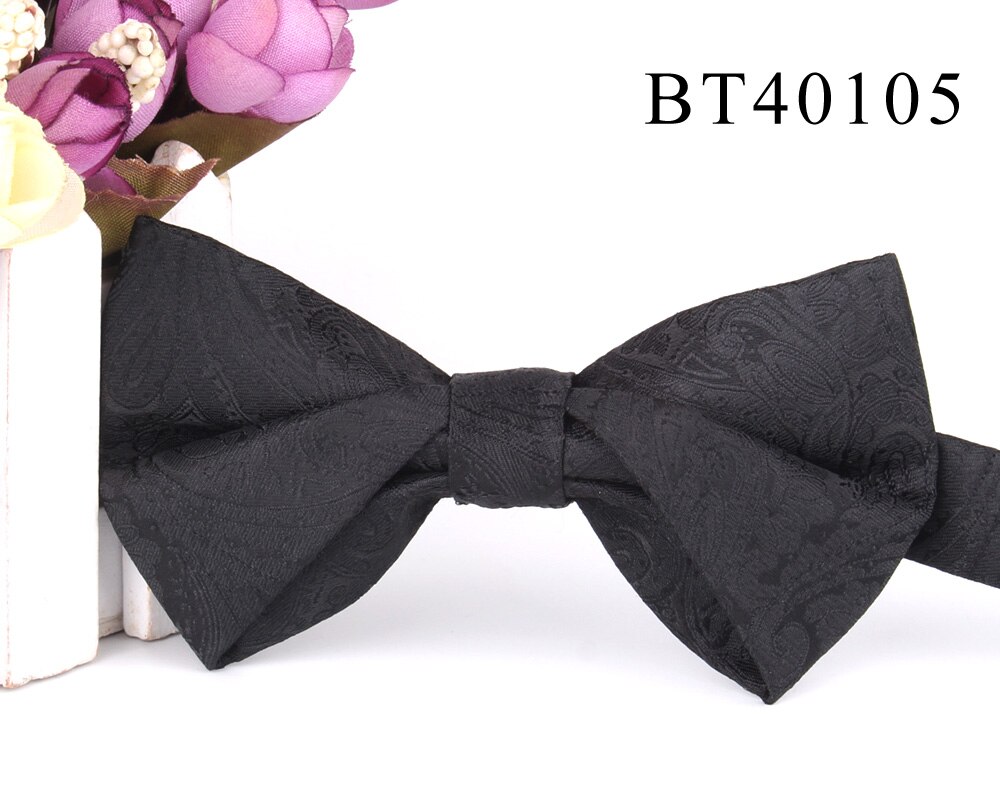 Pajarita de satén para hombre y mujer, pajarita de para novio, corbatas para adultos, de boda de Cachemira: BT40105