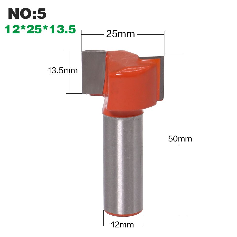 1pc 12mm Shank Double Flute Straight Bit Milling Cutter for Wood Tungsten Carbide Router Bit Woodwork Tool: NO 5