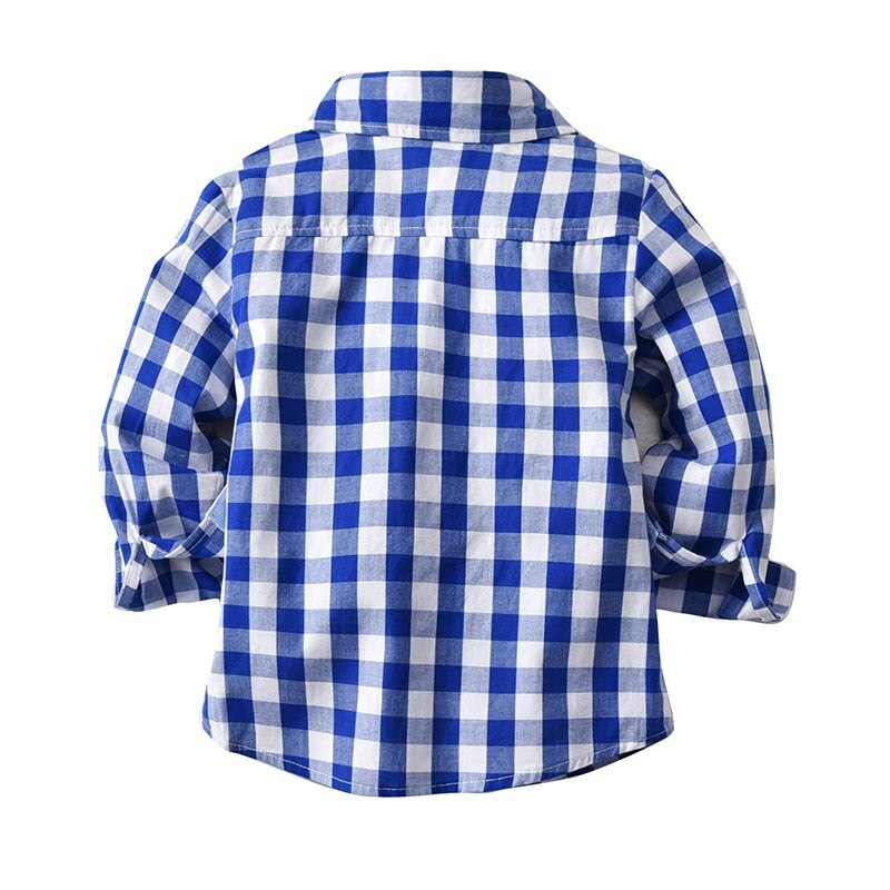 Infant Kids Boys Gentleman Clothes set 2pcs Plaid Print manica lunga camicie monopetto pantaloni abiti per bambini