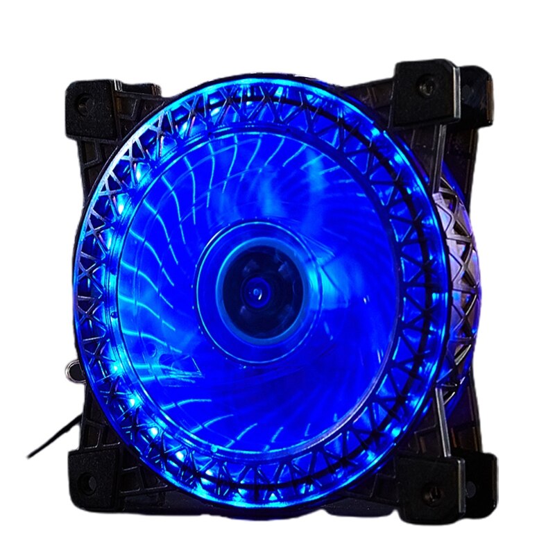 120mm Computer Cooling Fan RGB Case Fan Adjustable High Performance Silent Control Chassis Radiators 4Pin + 6Pin: blue