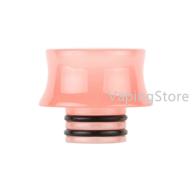 Wide Bore Recurve/V Shape Luminous Cobra Resin Epoxy 510 Drip Tip for Uwell Crown 5 V Sub Ohm Tank/Innokin AJAX/OFRF Gear RTA: Recurve Pink