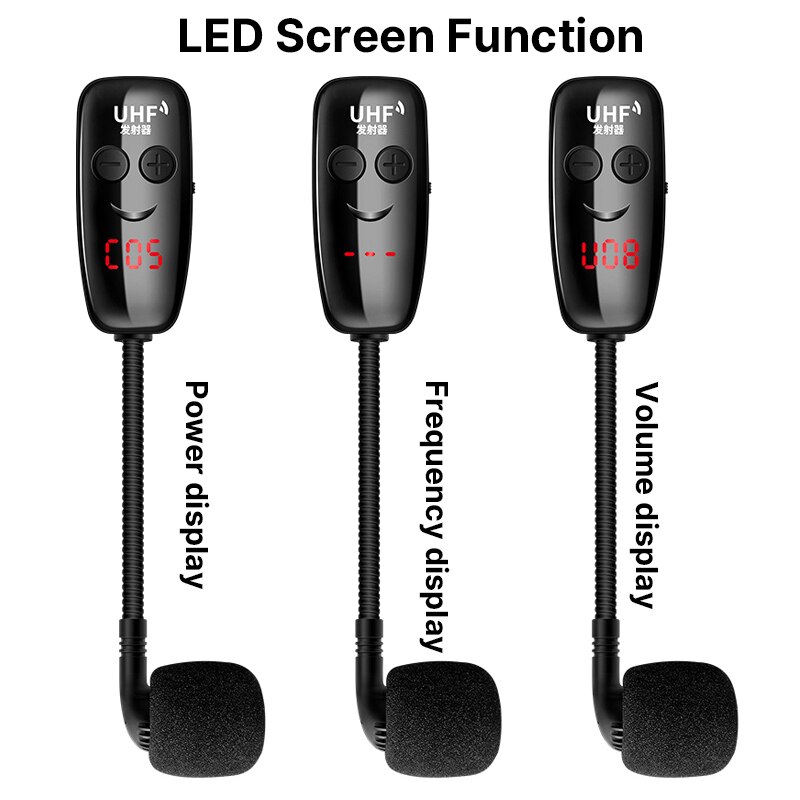 Uhf Draadloze Instrumenten Saxofoon Microfoon Voor Speaker Professionele Musical Orkest Trompet Met Ontvanger Afneembare Clip