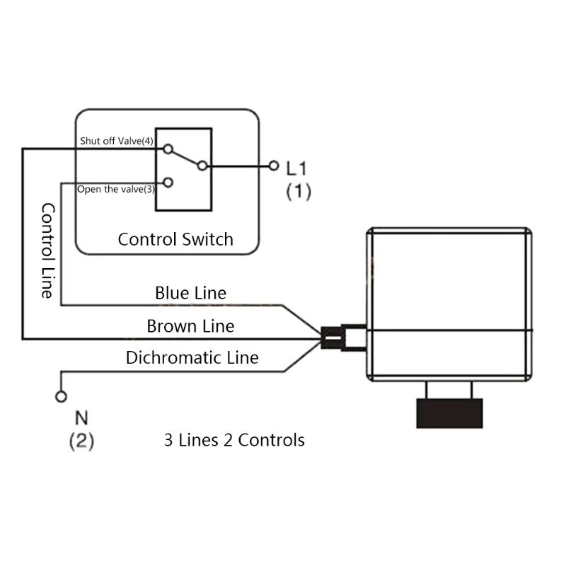 3 way motorized ball valve electric Three line two way control AC 220 DN15/20/25
