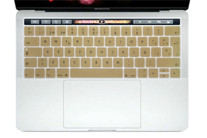 Dla MacBook Pro 13 A1706 Pro 15 A1707 2016 2017 wersja z touch bar 2017 hiszpański europejskiej osłona klawiatury klawiatura Protector: Gold