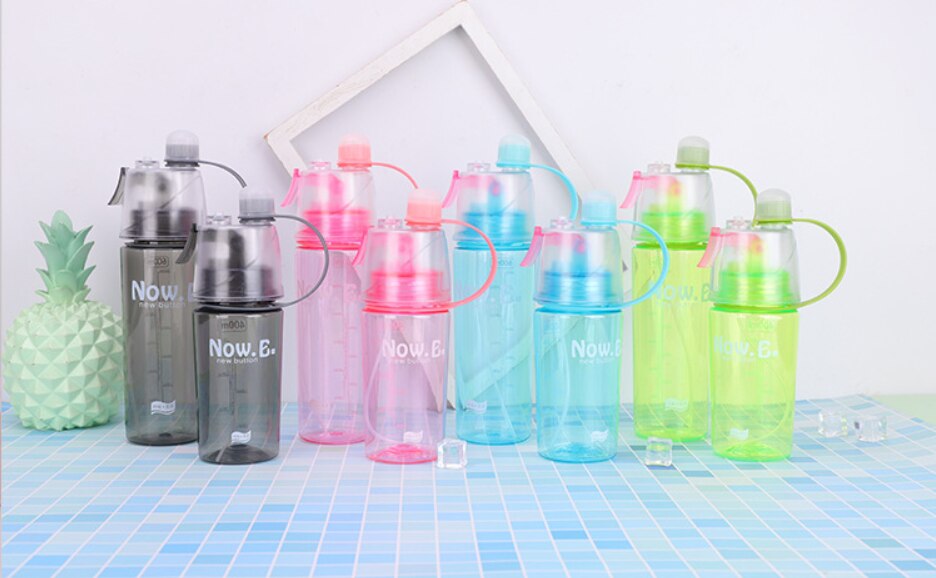 400ml multifunktionelle udendørs rejse transportable plast børn børn børn spray sports vand kantine med håndtag