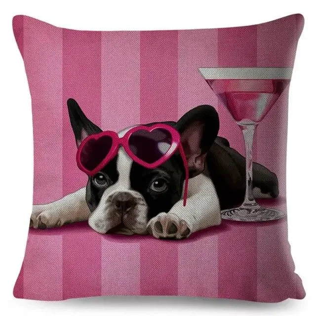 Farbe niedlichen Cartoon Haustier Hund Kissen bezug Kissen bezug Sofa Home Auto Dekoration Tier: Elfenbein