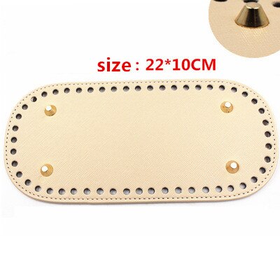 1 Pc Oval Long Round Leather Bottom with Holes Rivet for Knitted Bag PU Leather Bag Accessories DIY Woven Crochet Bag Bottom: H
