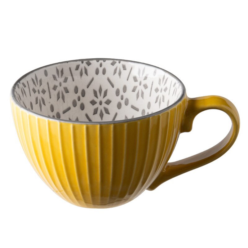 Keramisk håndmalet kaffekop vintage kop cafe bar forsyninger præget personlighed morgenmad kop  g012