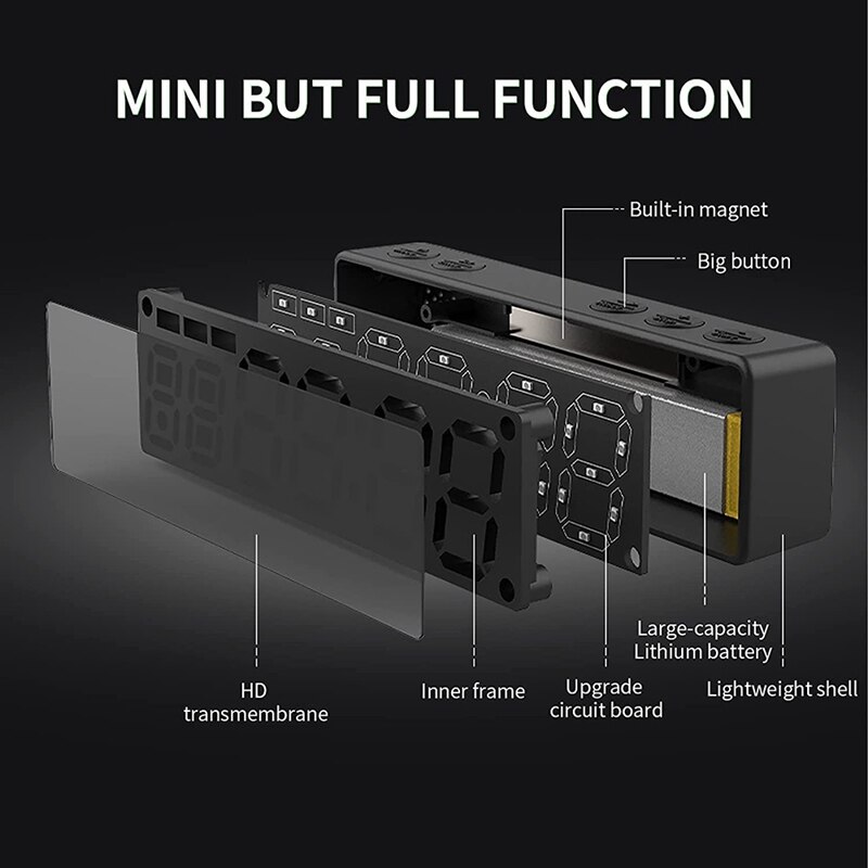 Mini Gym Timer Clock, Magnetic LED Interval Timer, Long Stand-By Battery Powered Gym Wall Clock