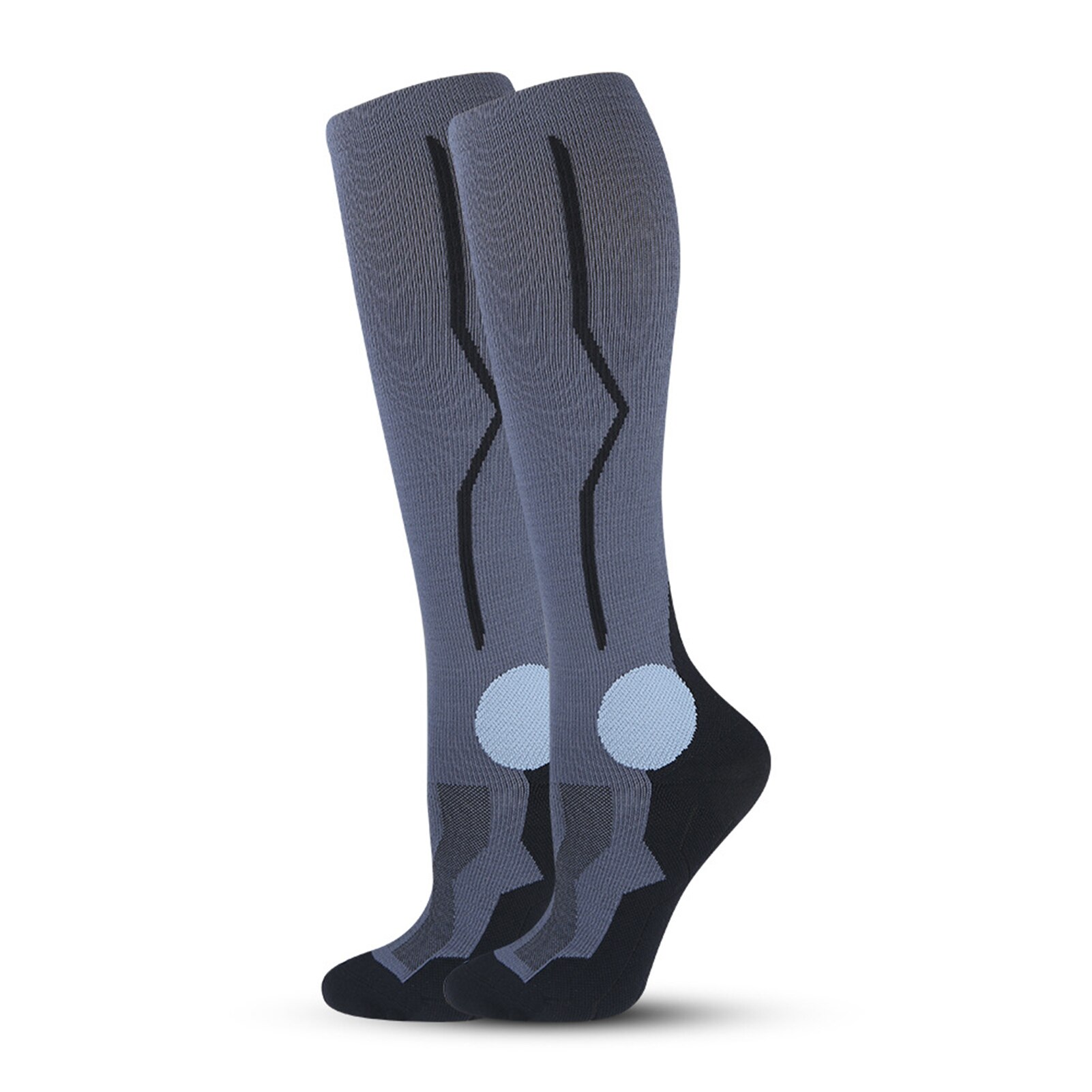 Calf Shaping Compression Socks with Increasing Pressure Elastic Sports Support Stockings for Women Men: Gray / L/XL