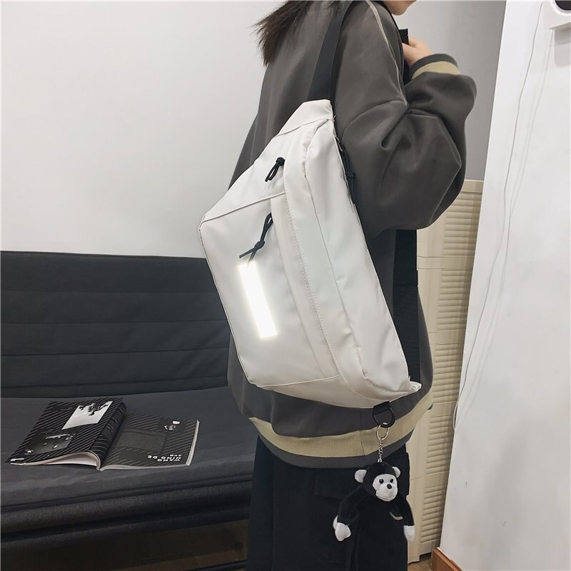 Taille Tas Grote Capaciteit Unisex Fanny Pack Street Wear Borst Zak Hip Hop Crossbody Tas Ms Mode Reflecterende Grote Riem taille Verpakking